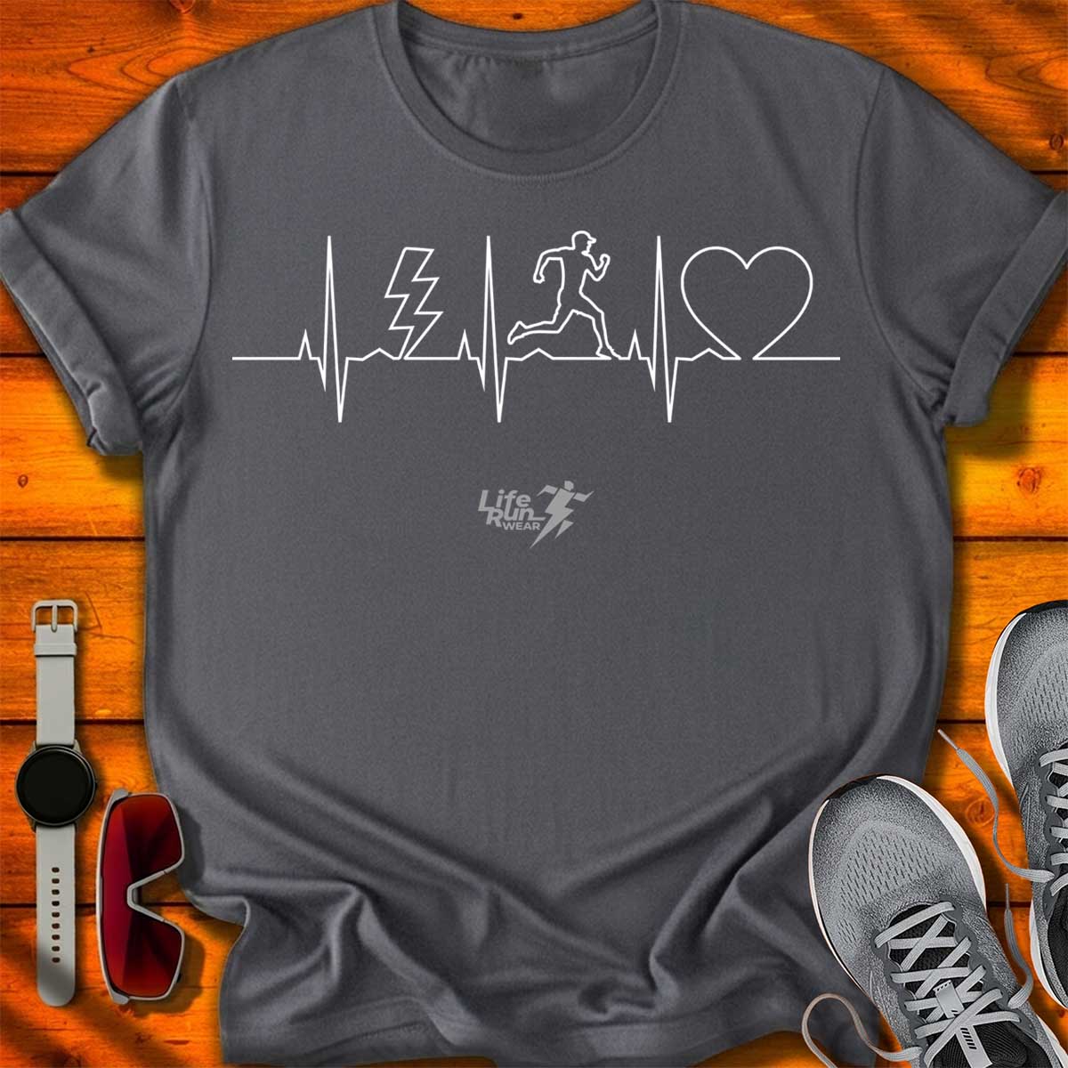 Running ECG Heartbeat T-Shirt DC UF