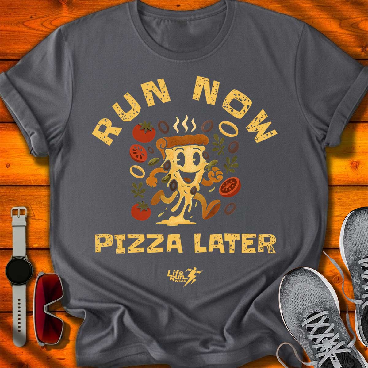 Run Now Pizza Later T-Shirt DC UF