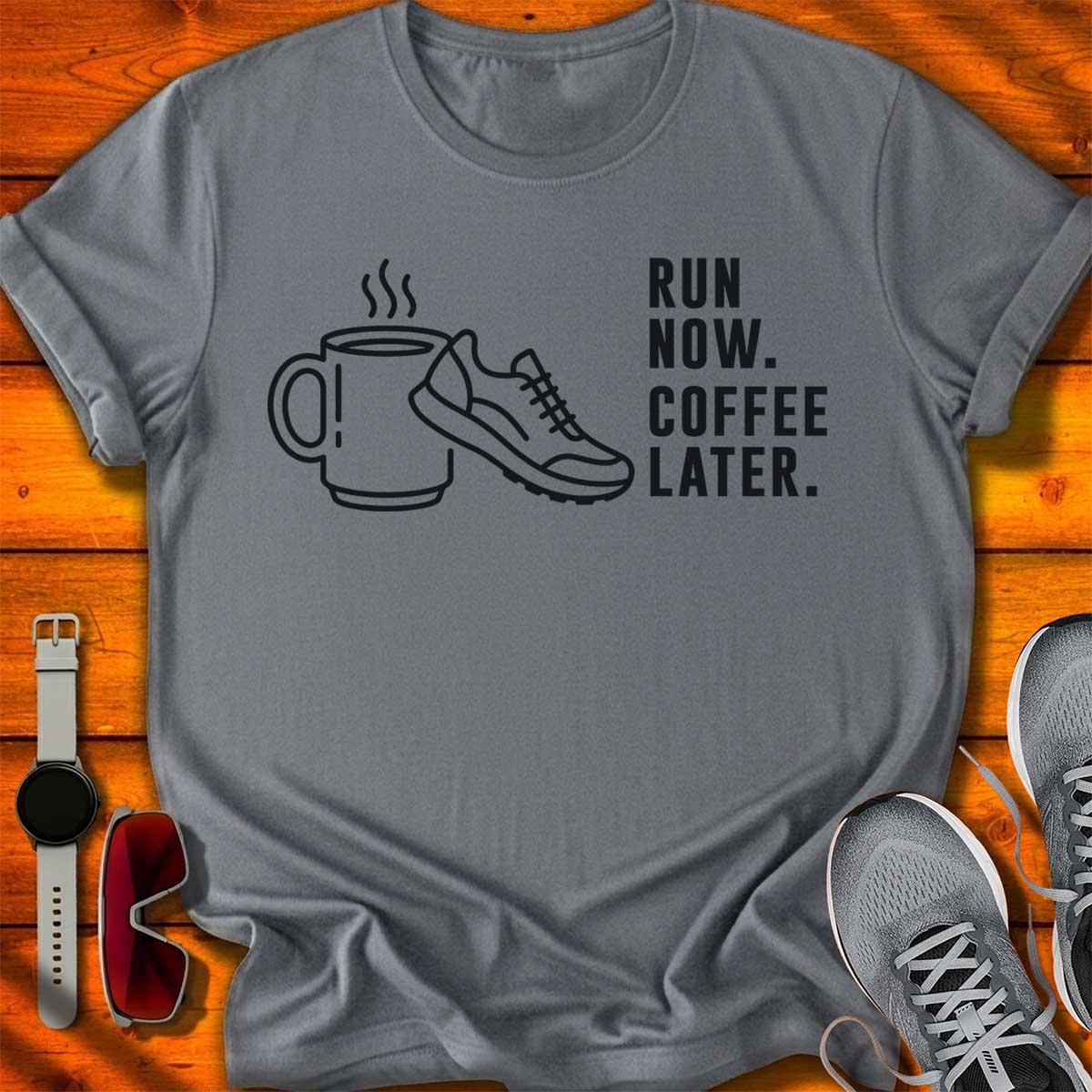 Run Now Coffee Later II T-Shirt LC UF