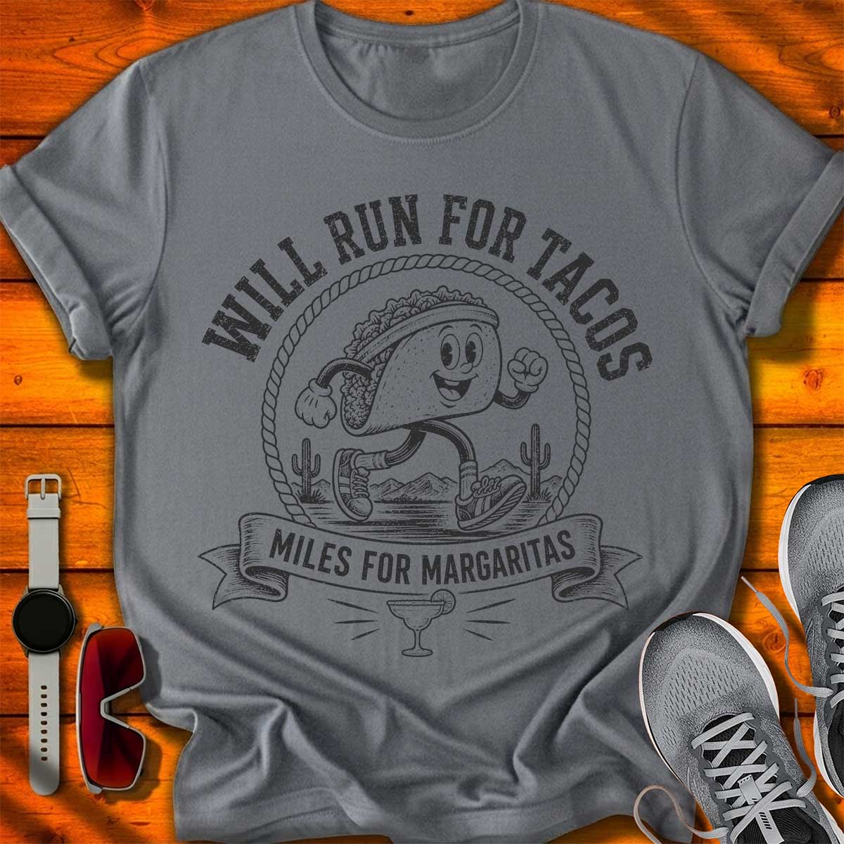 Will Run For Tacos T-Shirt LC UF