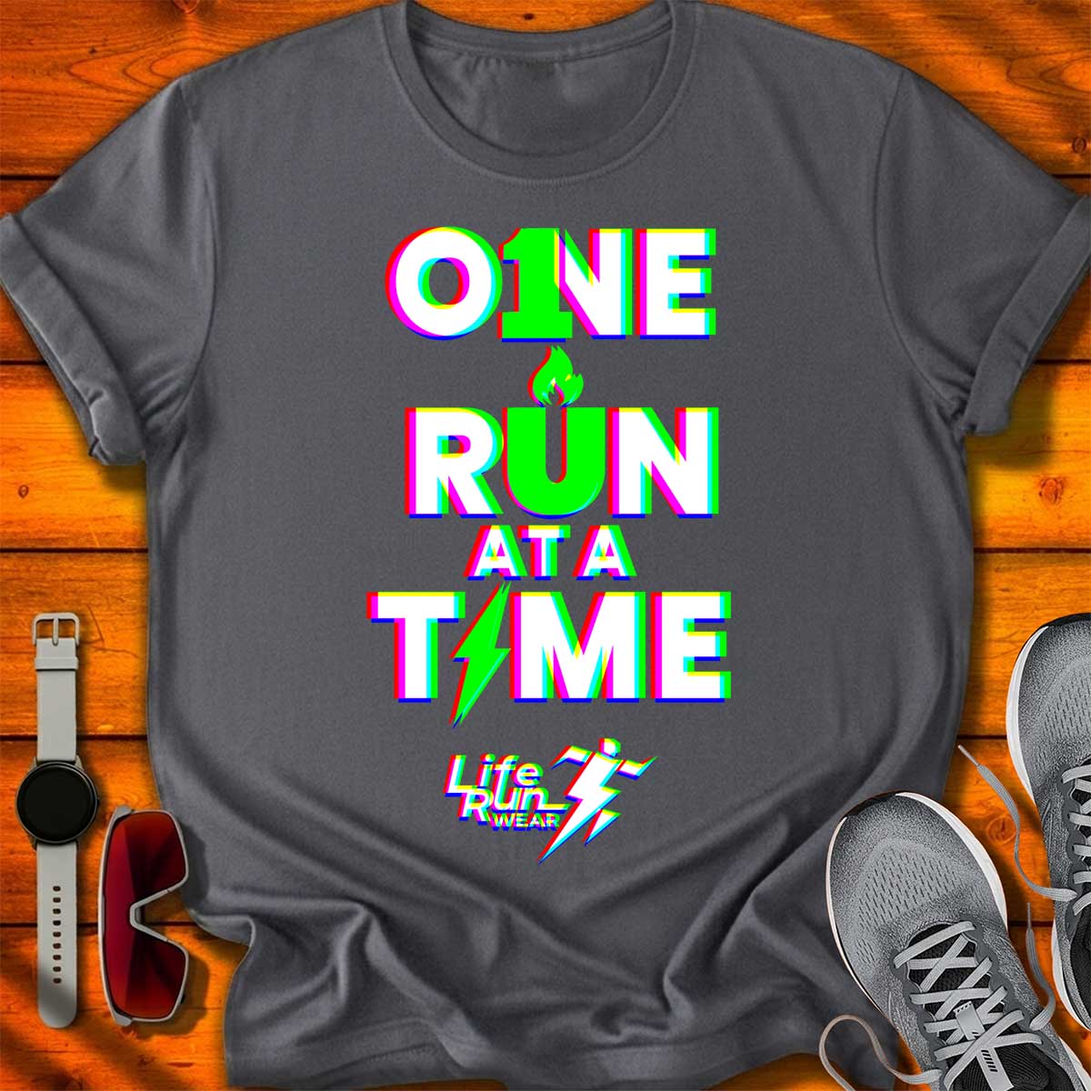 One Run at a Time RGB Glitch T-Shirt DC UF