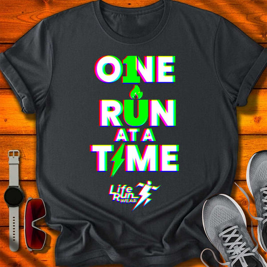 One Run at a Time RGB Glitch T-Shirt DC UF