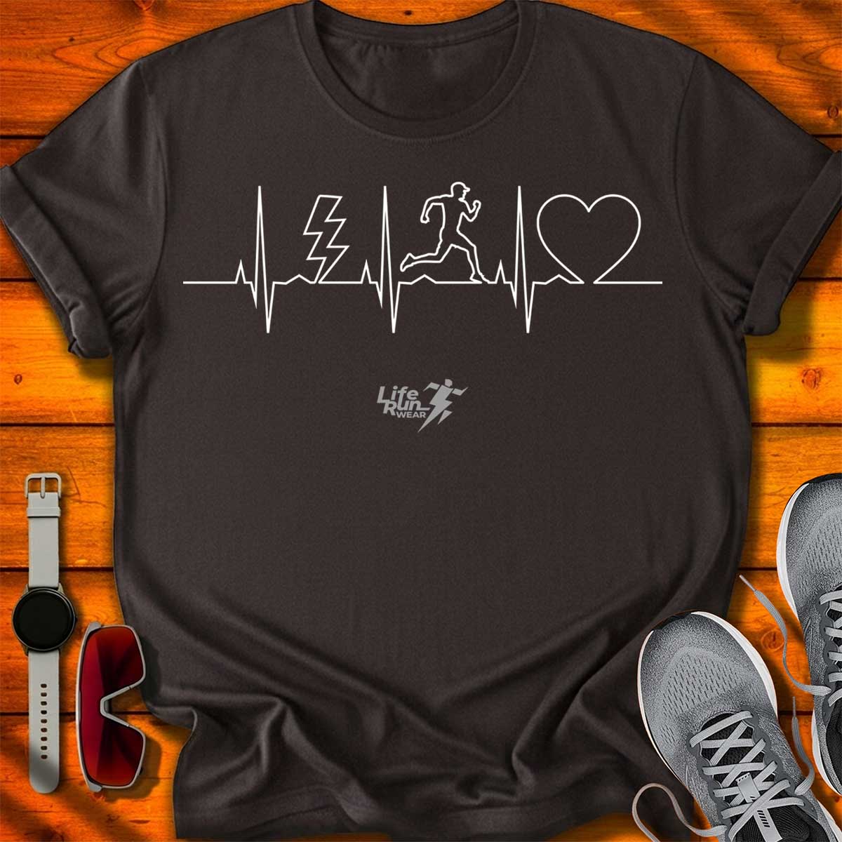 Running ECG Heartbeat T-Shirt DC UF