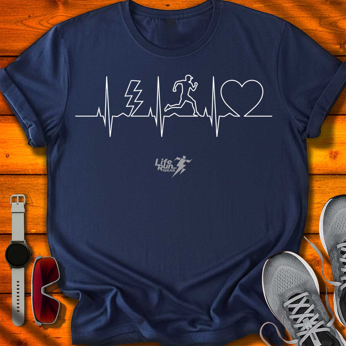 Running ECG Heartbeat T-Shirt DC UF