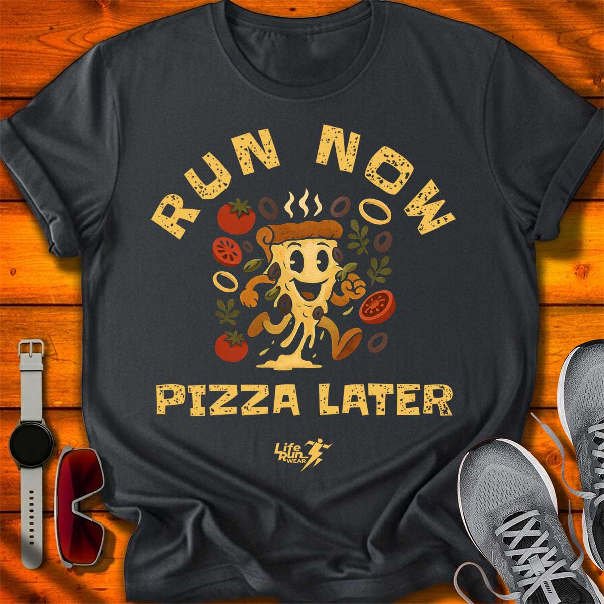 Run Now Pizza Later T-Shirt DC UF