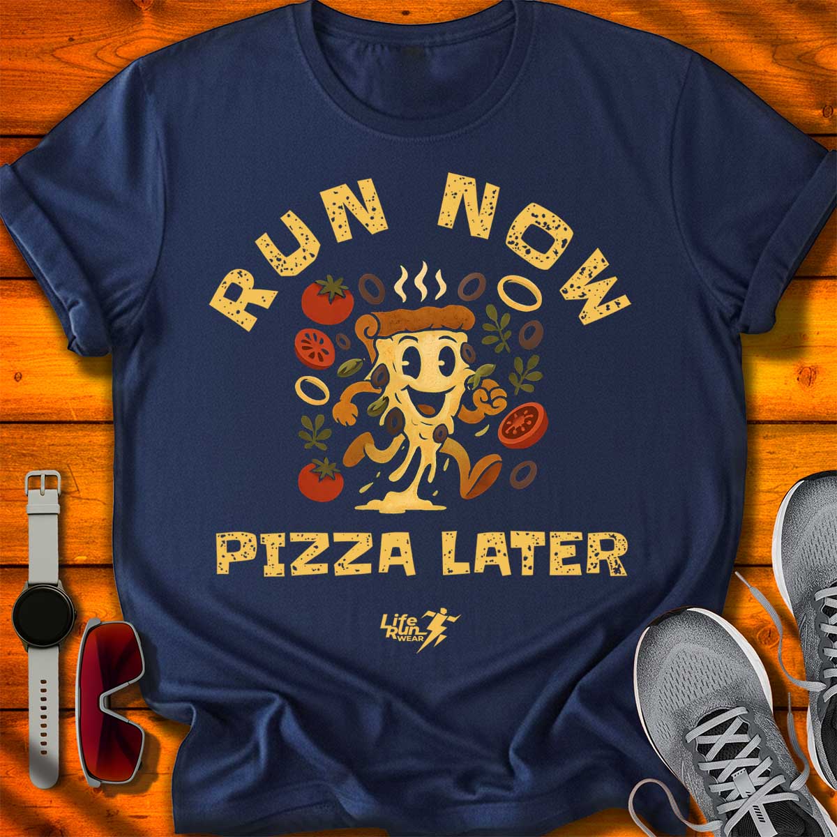 Run Now Pizza Later T-Shirt DC UF