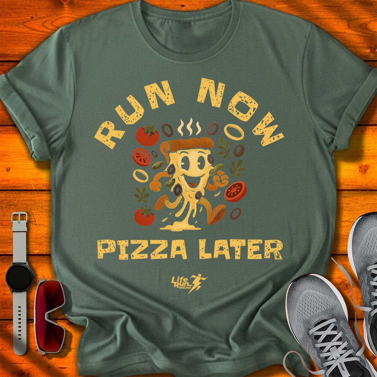Run Now Pizza Later T-Shirt DC UF