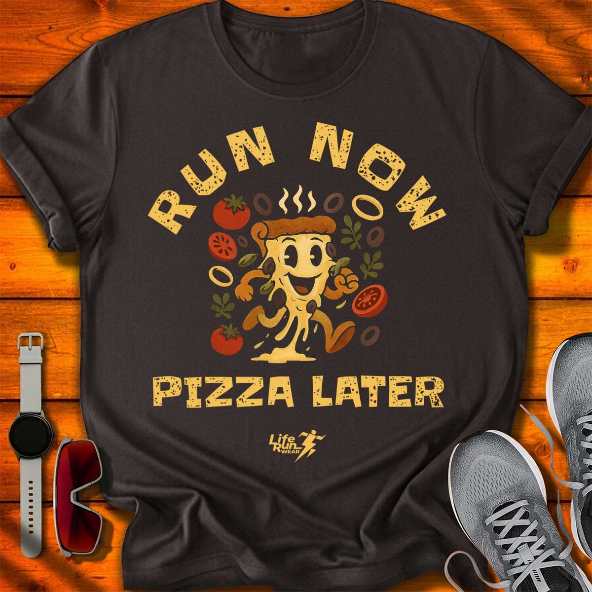 Run Now Pizza Later T-Shirt DC UF