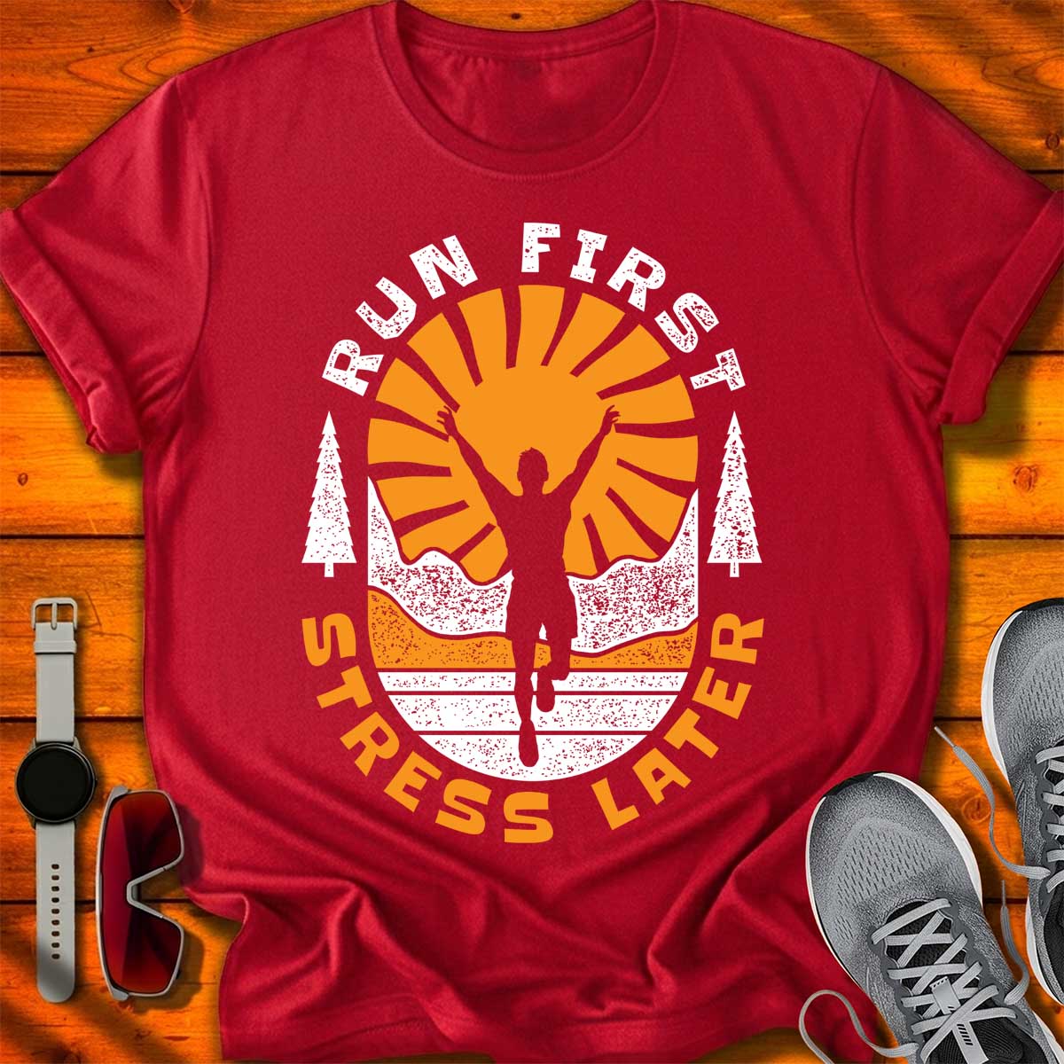 Run First Stress Later T-Shirt DC UF