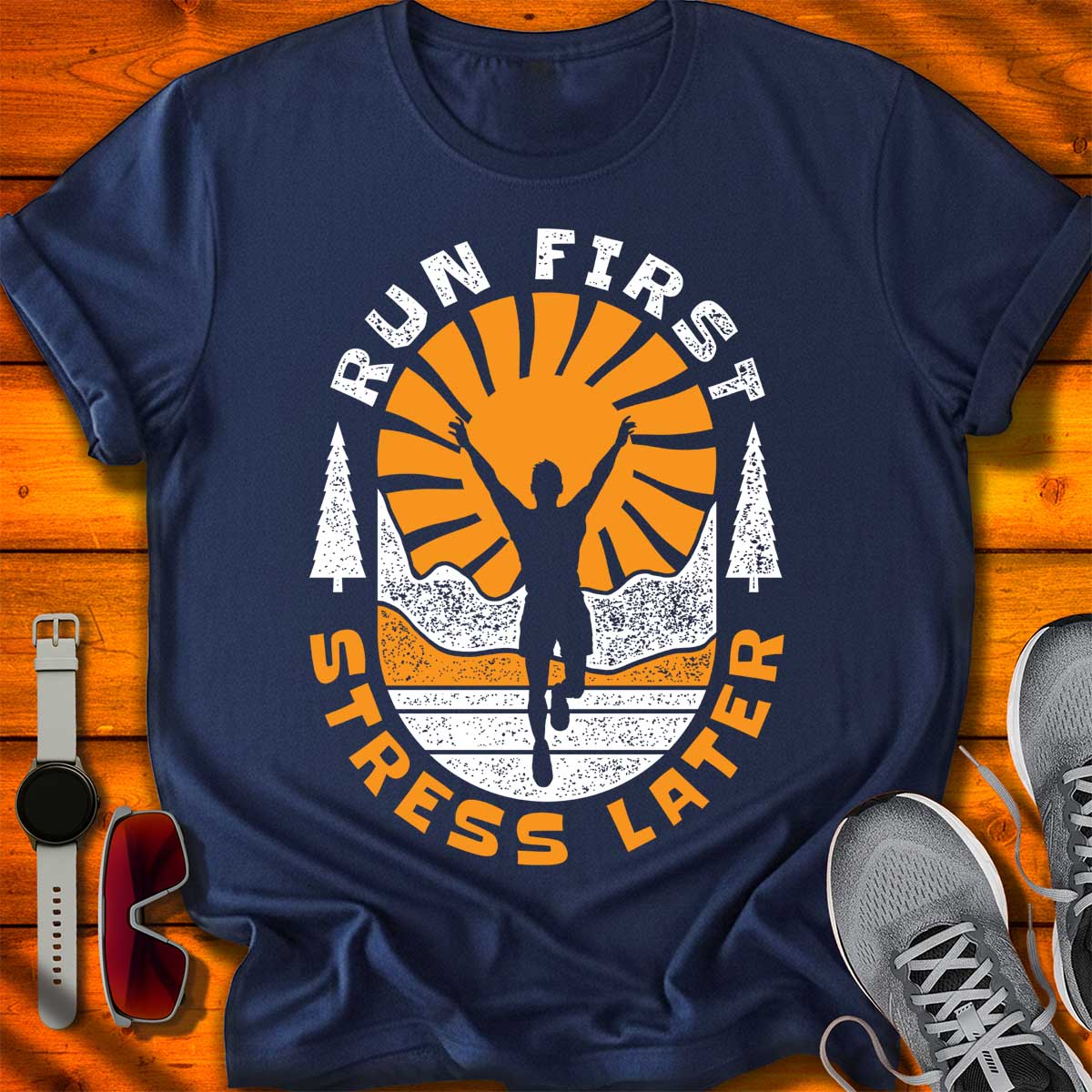 Run First Stress Later T-Shirt DC UF