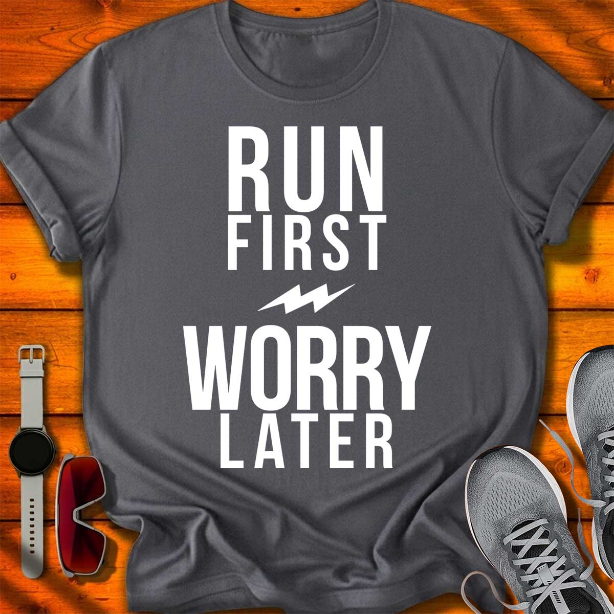 Run First Worry Later — Minimal Focus T-Shirt DC UF