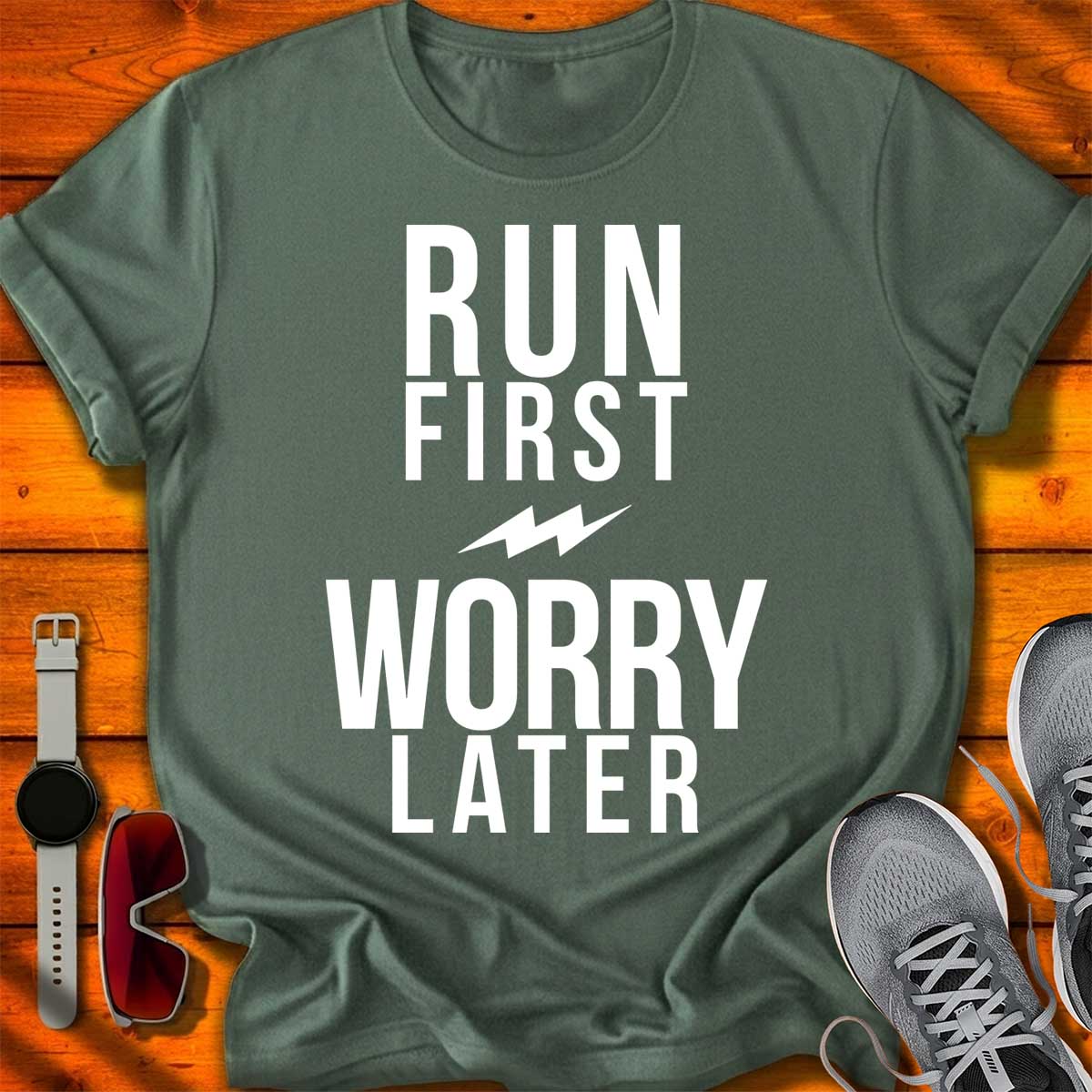 Run First Worry Later — Minimal Focus T-Shirt DC UF