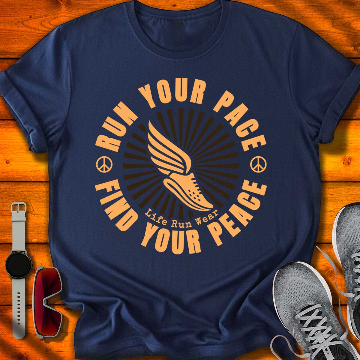 Run Your Pace Find your Peace T-Shirt DC UF