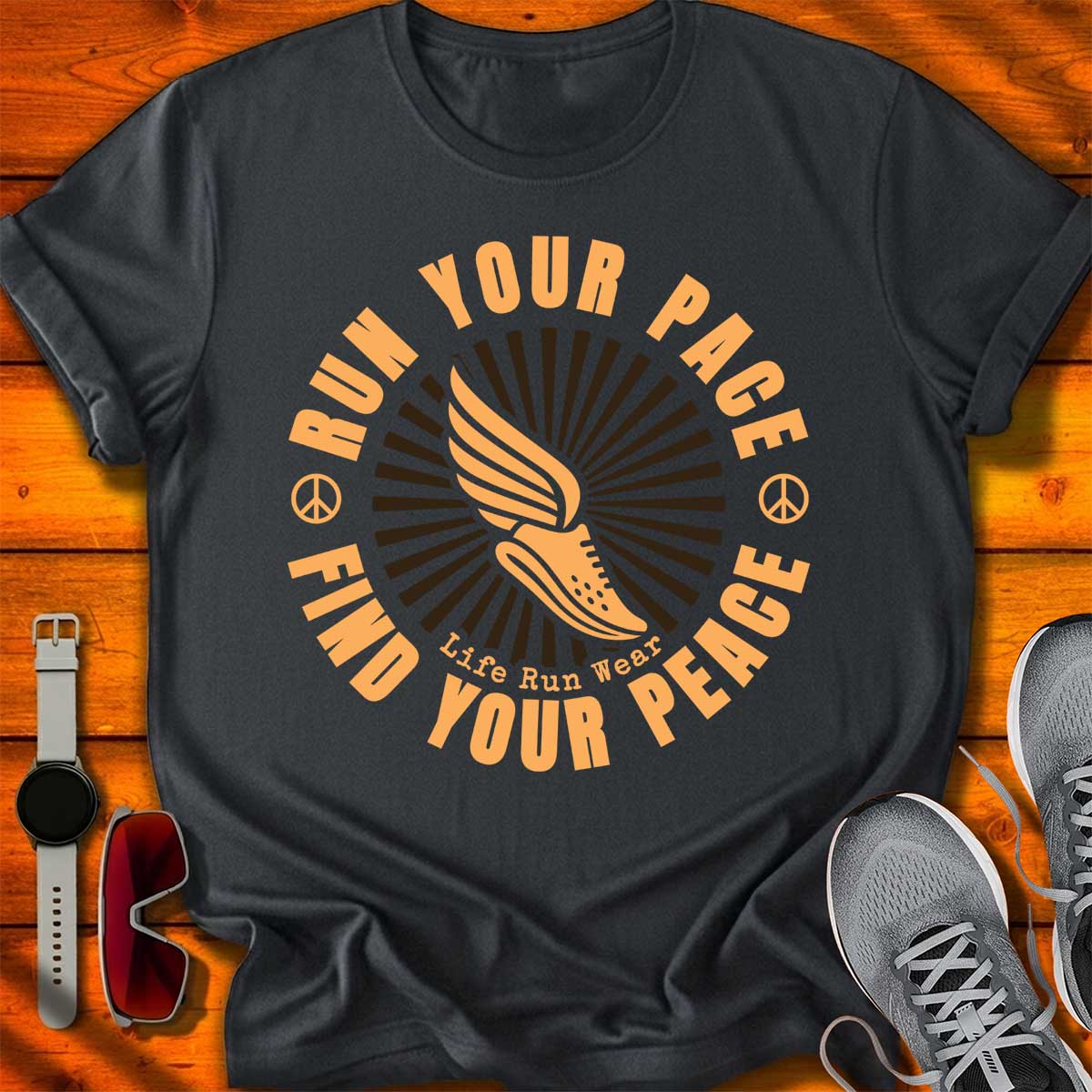 Run Your Pace Find your Peace T-Shirt DC UF