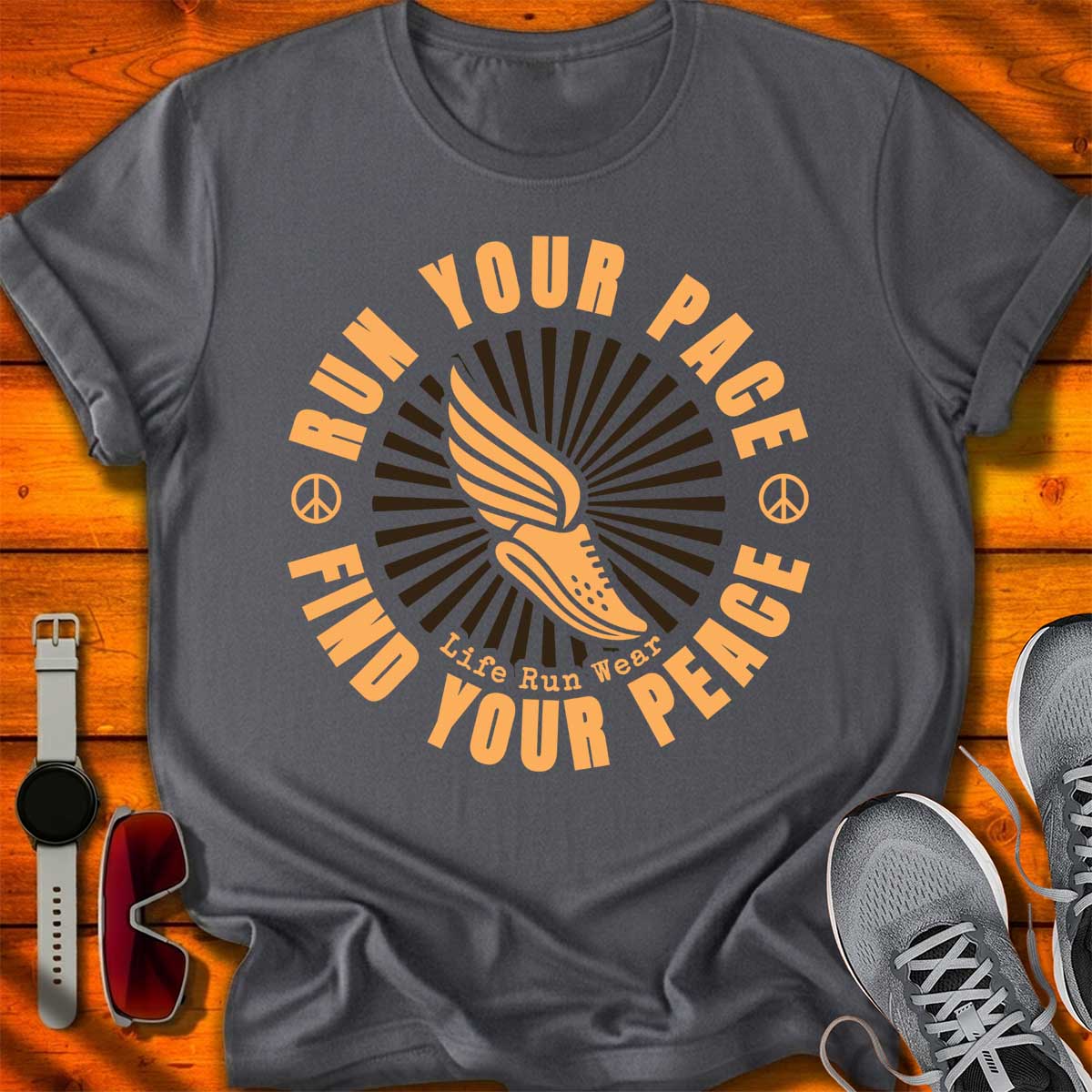 Run Your Pace Find your Peace T-Shirt DC UF