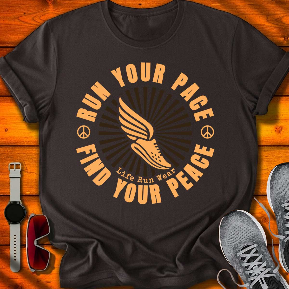Run Your Pace Find your Peace T-Shirt DC UF