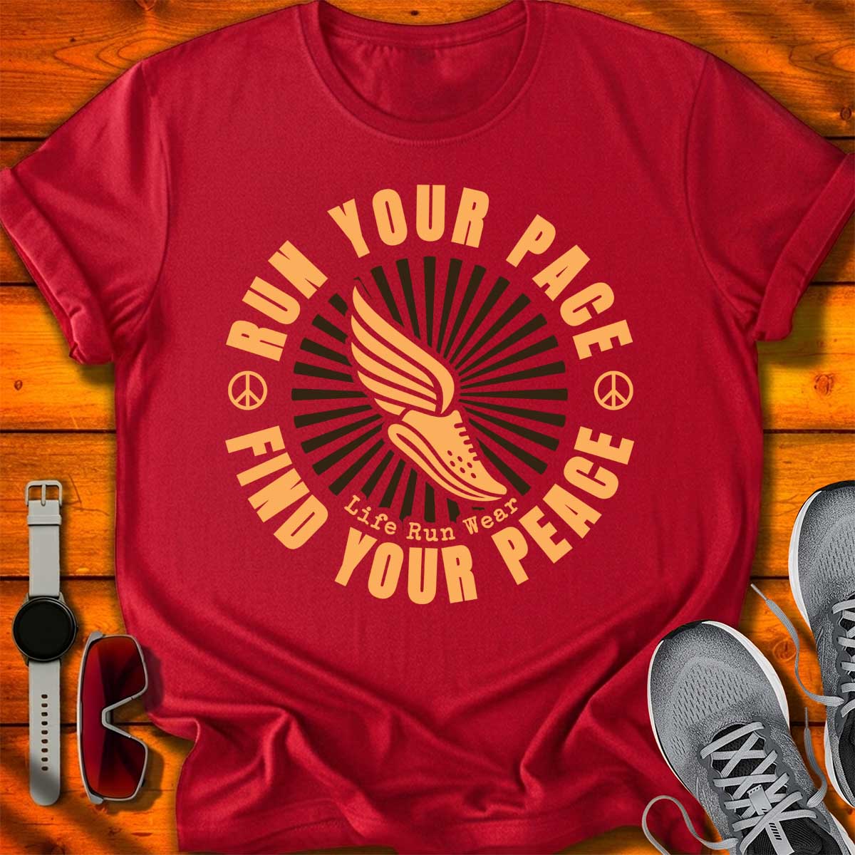 Run Your Pace Find your Peace T-Shirt DC UF
