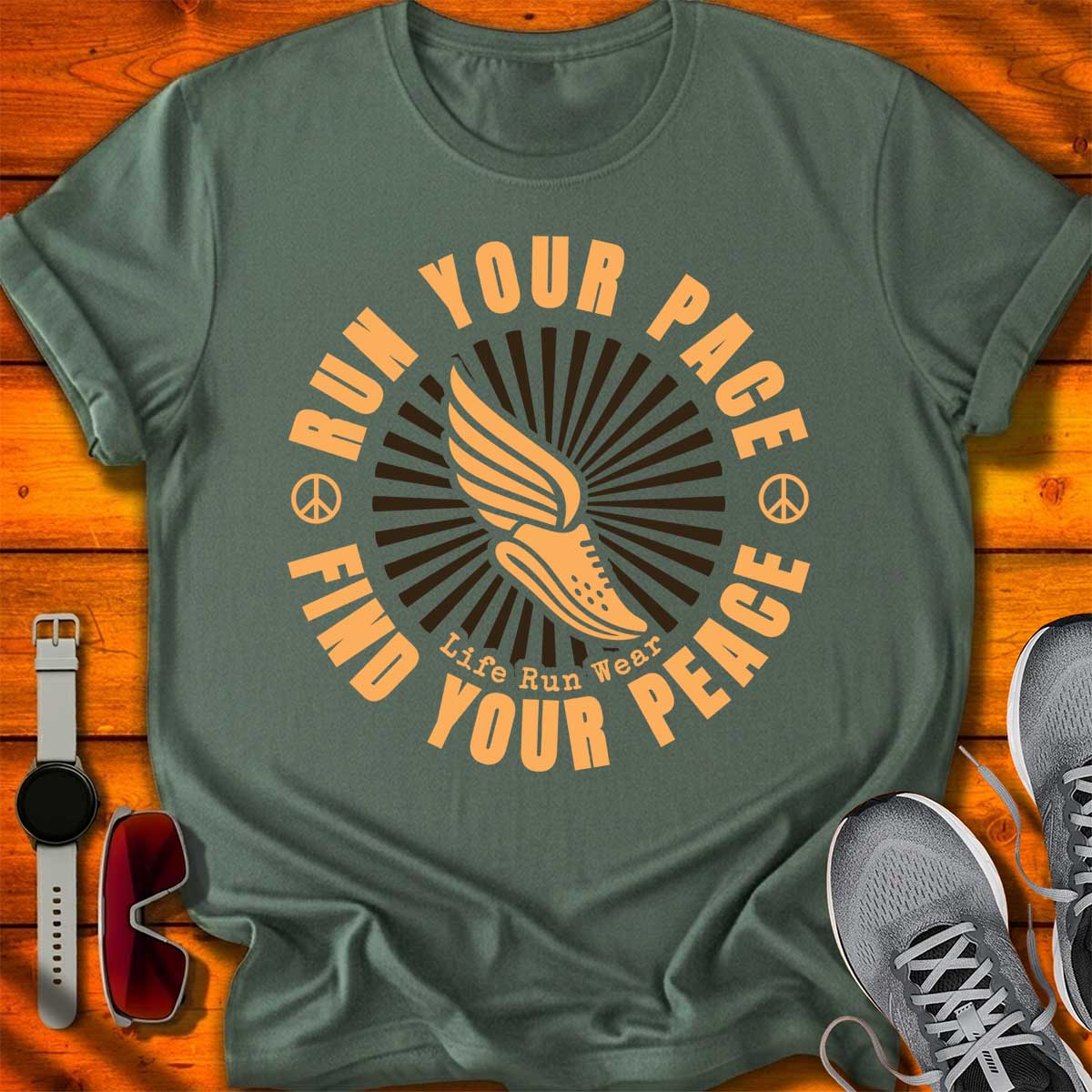 Run Your Pace Find your Peace T-Shirt DC UF