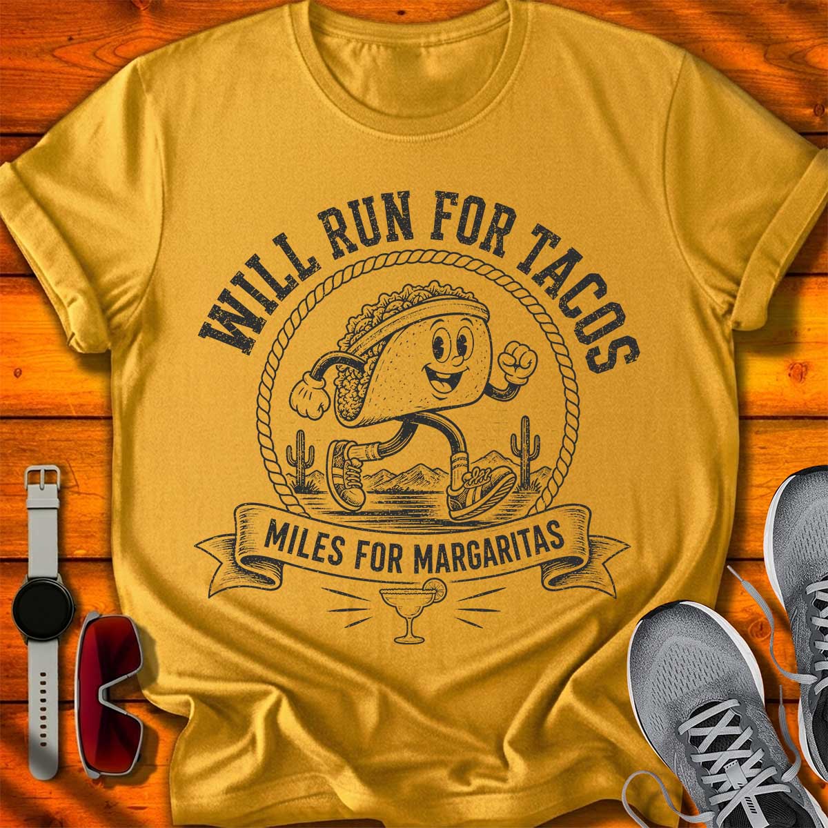Will Run For Tacos T-Shirt LC UF