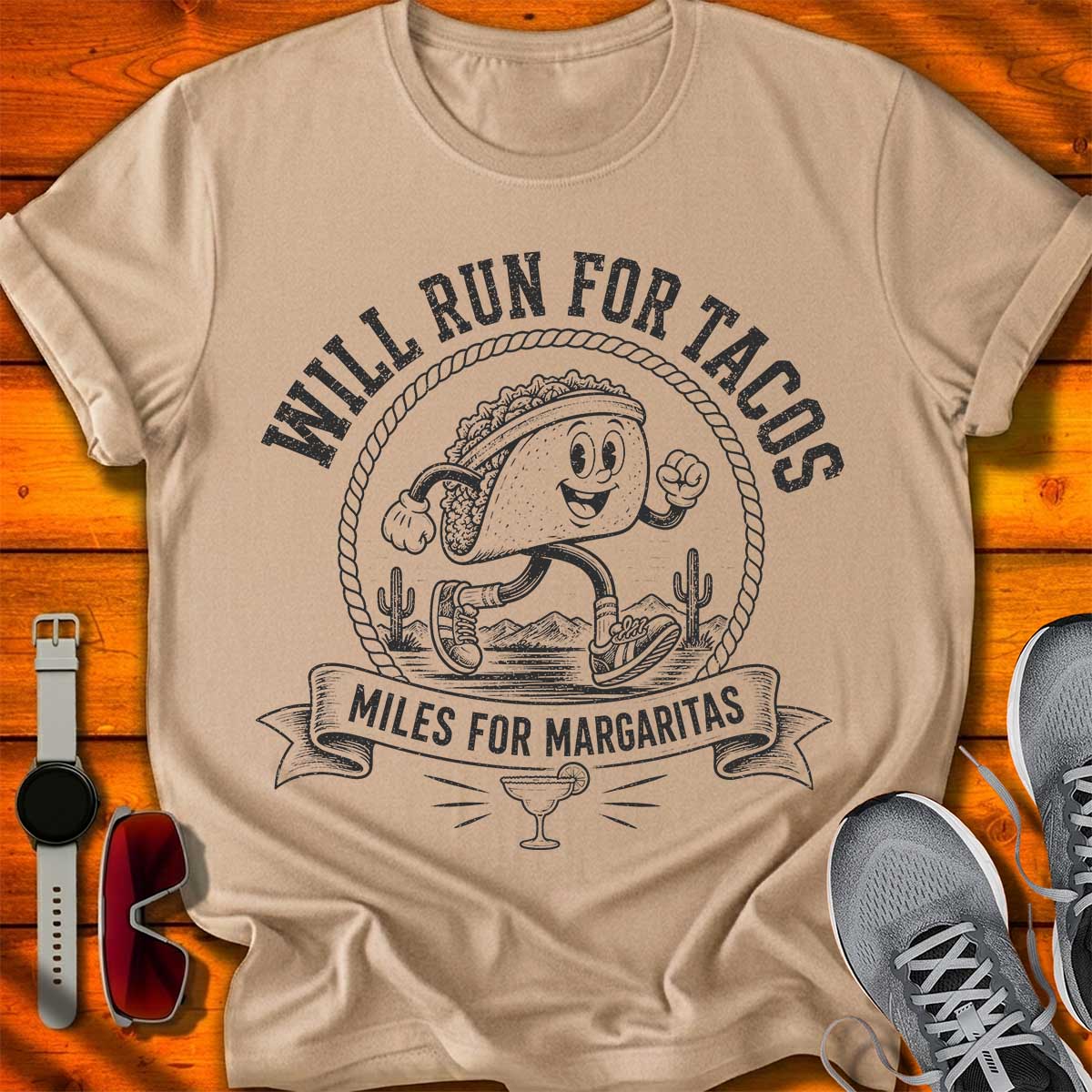 Will Run For Tacos T-Shirt LC UF